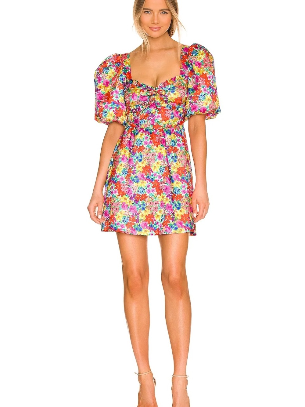 For Love and Lemons Merrill Puff Sleeve Mini Dress